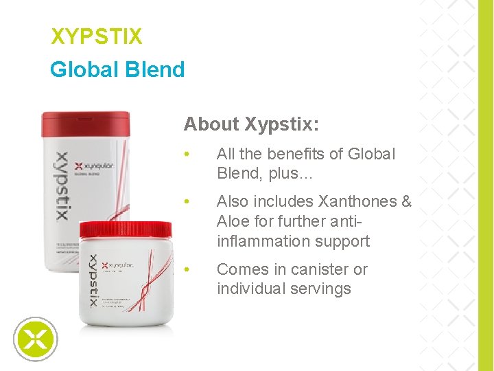 XYPSTIX Global Blend special slide About Xypstix: • All the benefits of Global Blend,