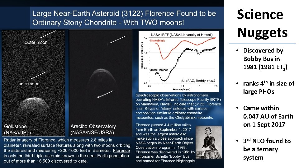 Science Nuggets • Discovered by Bobby Bus in 1981 (1981 ET 3) • ranks