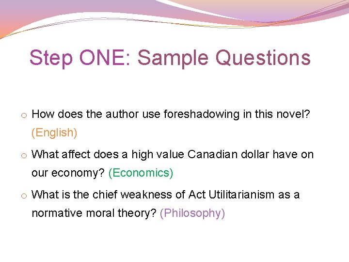 Step ONE: Sample Questions o How does the author use foreshadowing in this novel? Step ONE: Sample Questions o How does the author use foreshadowing in this novel?