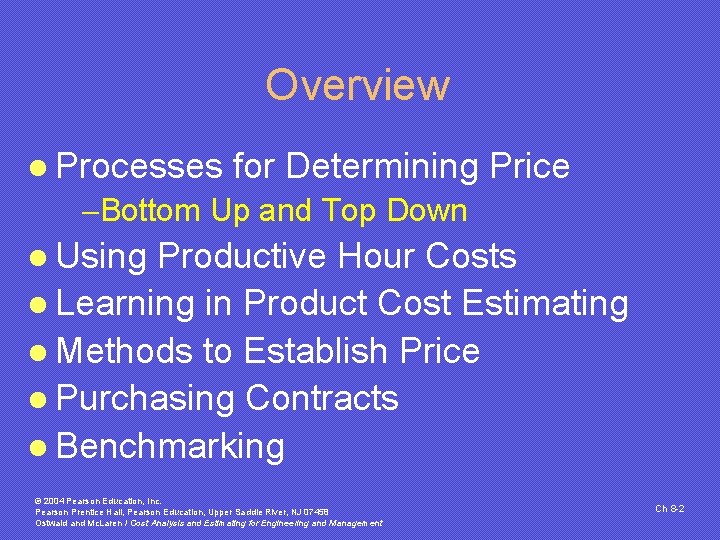 Overview l Processes for Determining Price -Bottom Up and Top Down l Using Productive Overview l Processes for Determining Price -Bottom Up and Top Down l Using Productive