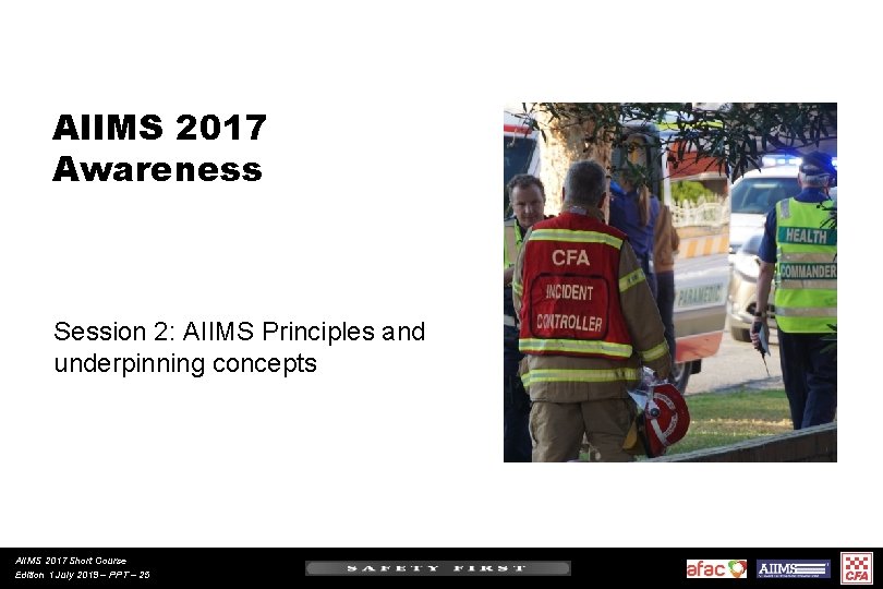 AIIMS 2017 Awareness Session 2: AIIMS Principles and underpinning concepts AIIMS 2017 Short Course