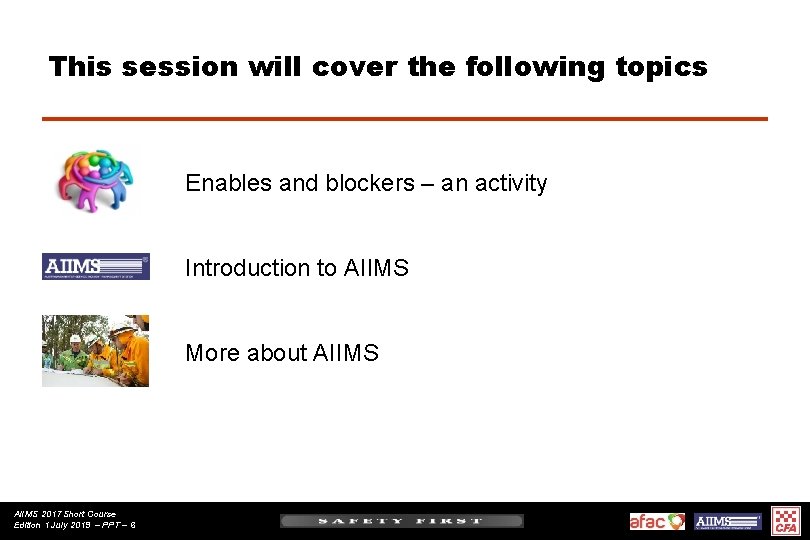 This session will cover the following topics Enables and blockers – an activity Introduction