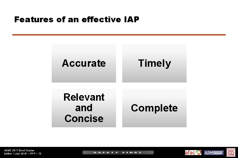 Features of an effective IAP AIIMS 2017 Short Course Edition 1 July 2019 –