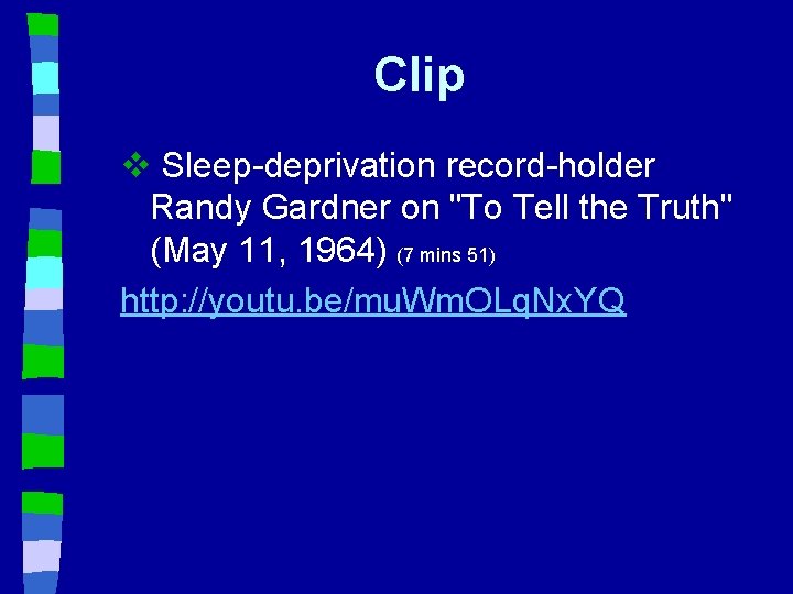 Clip v Sleep-deprivation record-holder Randy Gardner on "To Tell the Truth" (May 11, 1964)
