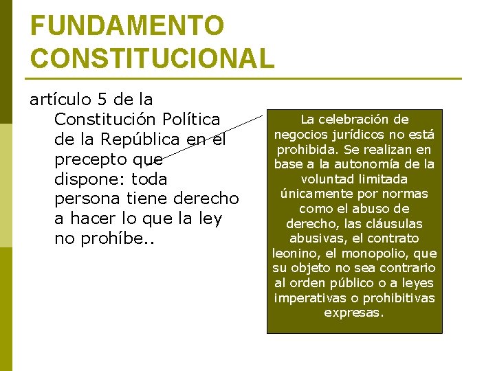 FUNDAMENTO CONSTITUCIONAL artículo 5 de la Constitución Política de la República en el precepto