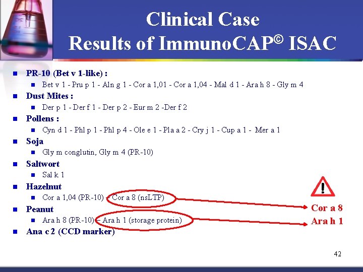 Clinical Case Results of Immuno. CAP© ISAC n PR-10 (Bet v 1 -like) :