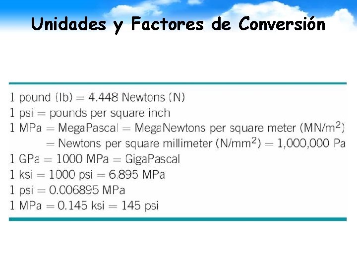 Unidades y Factores de Conversión 
