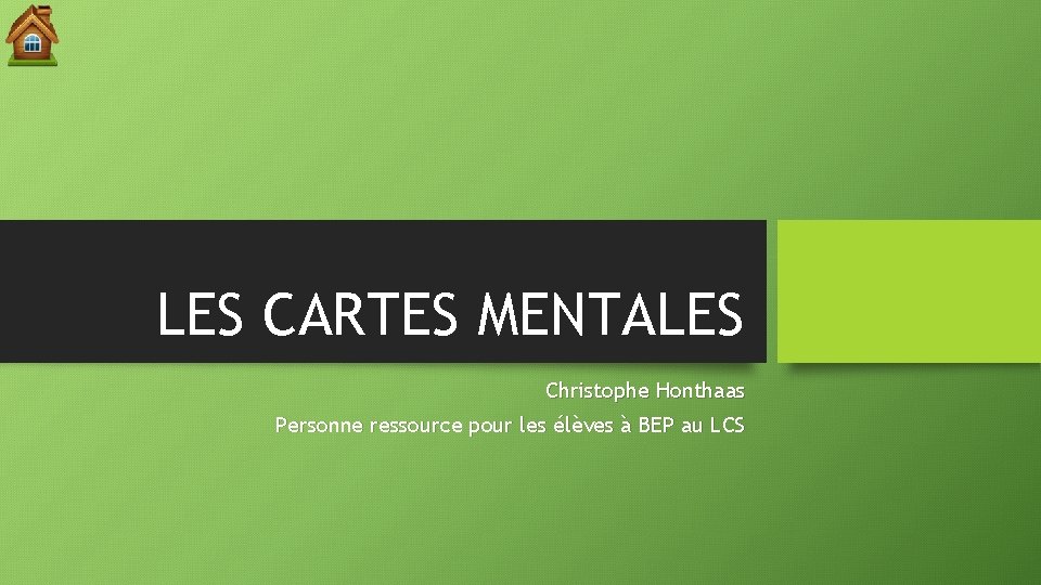 LES CARTES MENTALES Christophe Honthaas Personne ressource pour les élèves à BEP au LCS