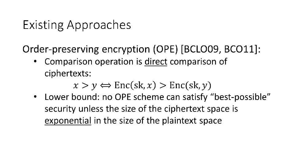 Existing Approaches 