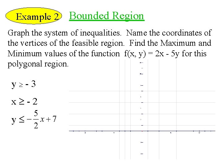 Example 21 Bounded Region Graph the system of inequalities. Name the coordinates of the