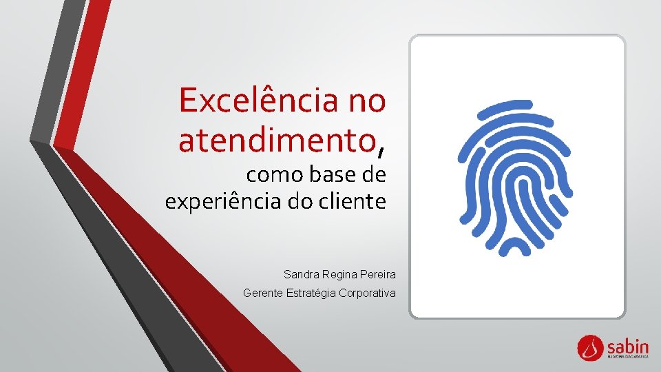 Excelência no atendimento, como base de experiência do cliente Sandra Regina Pereira Gerente Estratégia