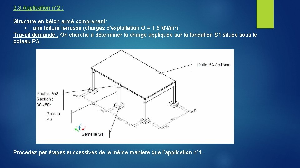 3. 3 Application n° 2 : Structure en béton armé comprenant: • une toiture