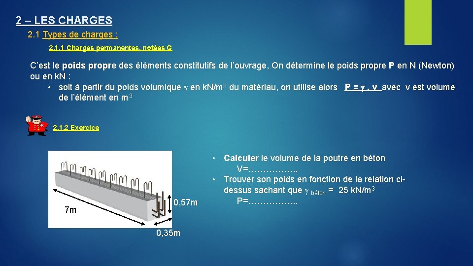 2 – LES CHARGES 2. 1 Types de charges : 2. 1. 1 Charges