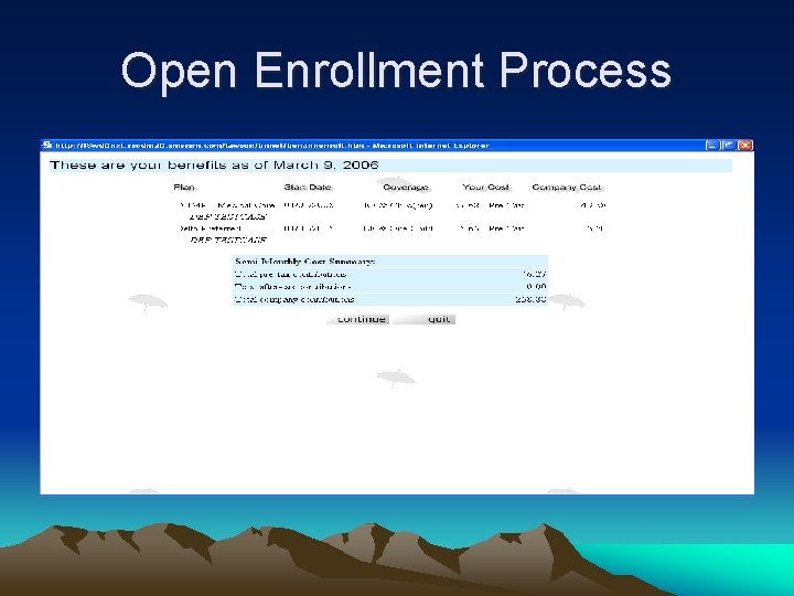 Open Enrollment Process 