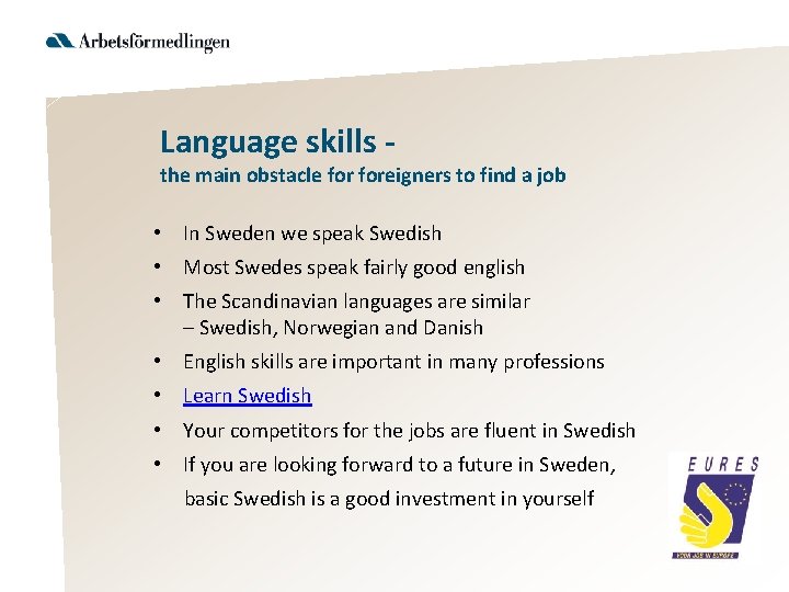 Language skills - the main obstacle foreigners to find a job • In Sweden