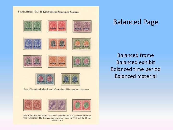 Balanced Page Balanced frame Balanced exhibit Balanced time period Balanced material 