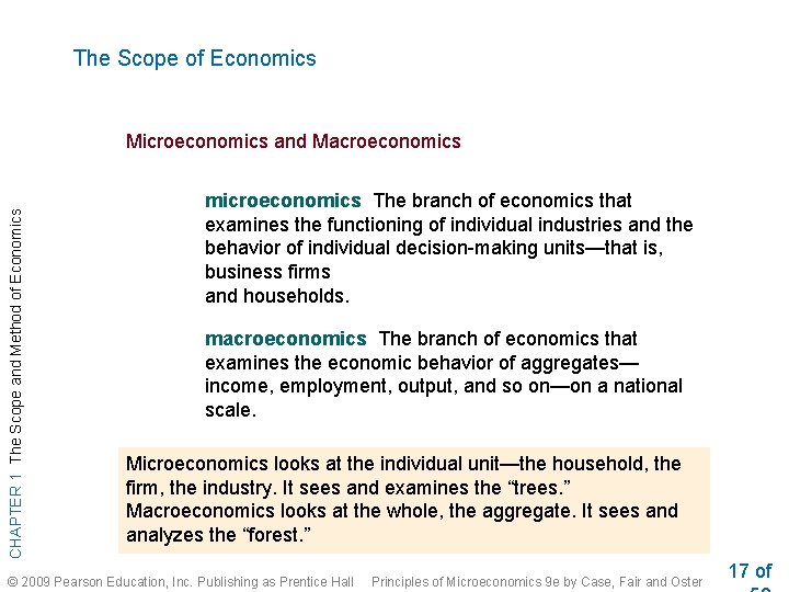 The Scope of Economics CHAPTER 1 The Scope and Method of Economics Microeconomics and The Scope of Economics CHAPTER 1 The Scope and Method of Economics Microeconomics and