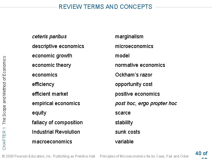 CHAPTER 1 The Scope and Method of Economics REVIEW TERMS AND CONCEPTS ceteris paribus CHAPTER 1 The Scope and Method of Economics REVIEW TERMS AND CONCEPTS ceteris paribus