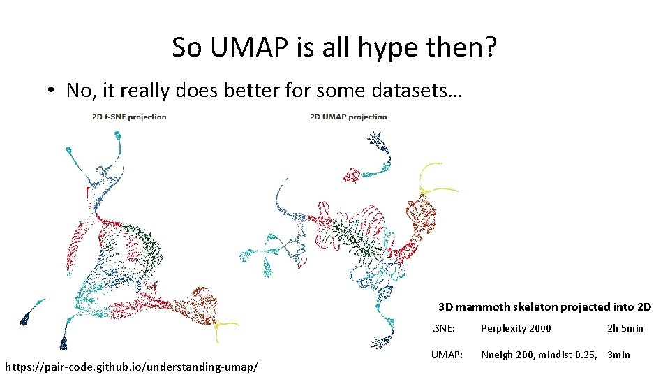 So UMAP is all hype then? • No, it really does better for some So UMAP is all hype then? • No, it really does better for some