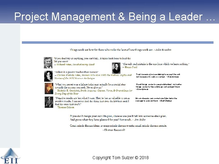 Project Management & Being a Leader … Trust because you are willing to accept