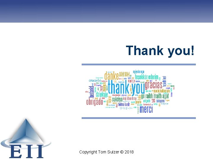 Thank you! Copyright Tom Sulzer © 2018 