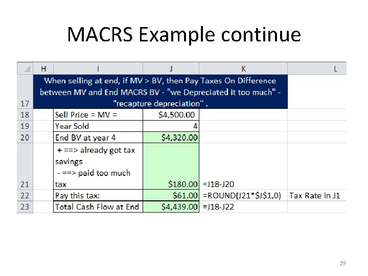 MACRS Example continue 29 