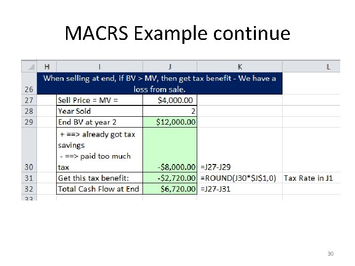 MACRS Example continue 30 