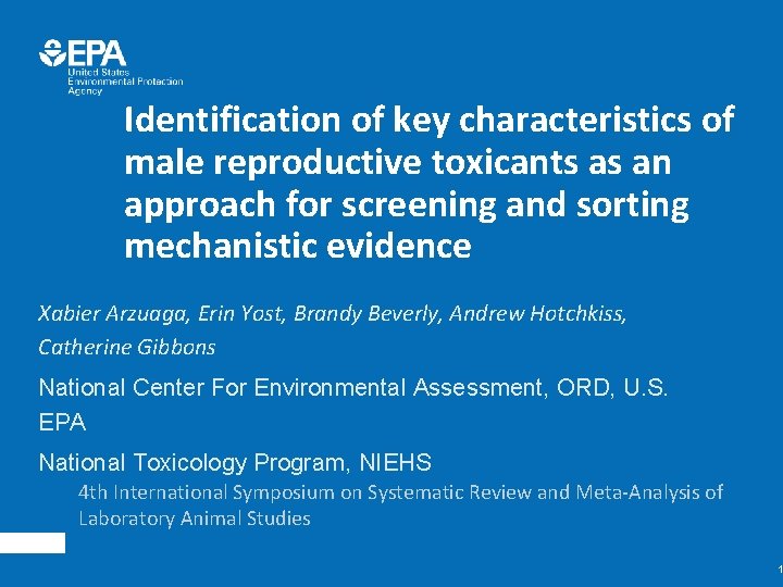 Identification of key characteristics of male reproductive toxicants as an approach for screening and