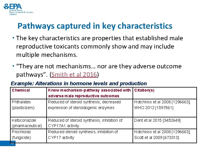 Pathways captured in key characteristics • The key characteristics are properties that established male Pathways captured in key characteristics • The key characteristics are properties that established male