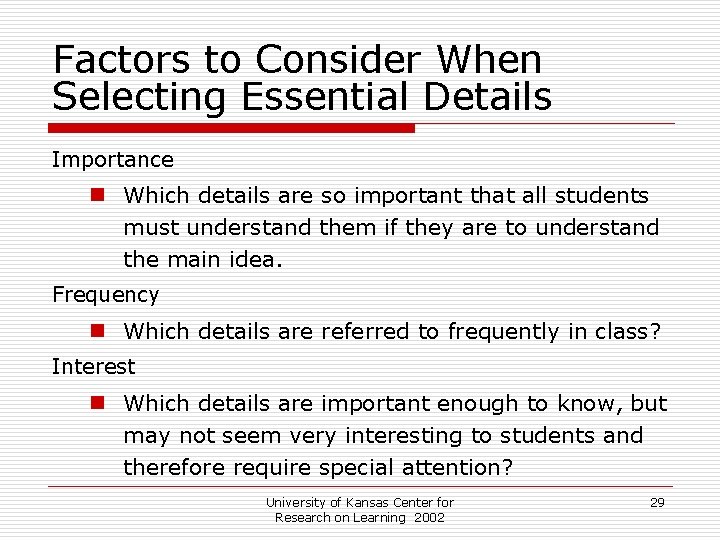 Factors to Consider When Selecting Essential Details Importance n Which details are so important