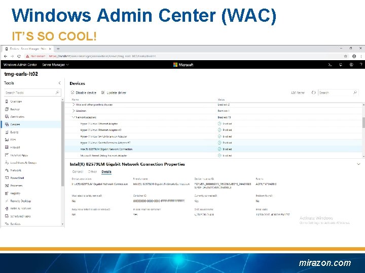 Windows Admin Center (WAC) IT’S SO COOL! mirazon. com 