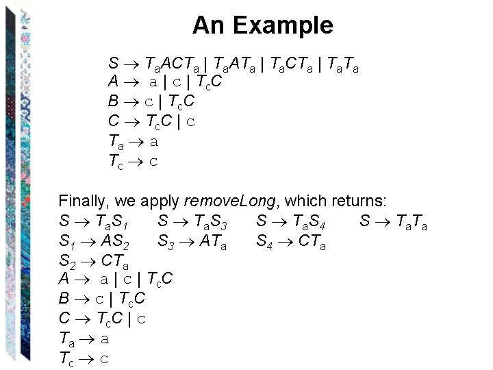 An Example S Ta. ACTa | Ta. ATa | Ta. CTa | Ta. Ta