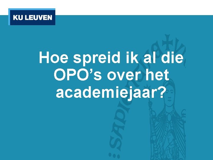 Hoe spreid ik al die OPO’s over het academiejaar? 
