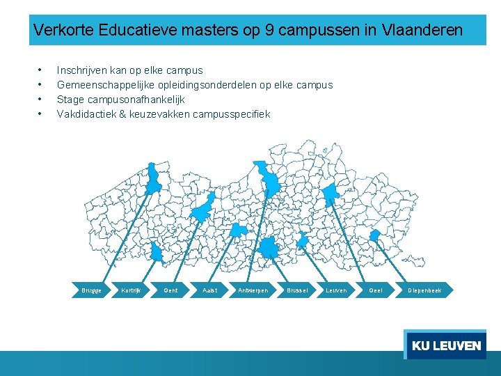Verkorte Educatieve masters op 9 campussen in Vlaanderen • • Inschrijven kan op elke