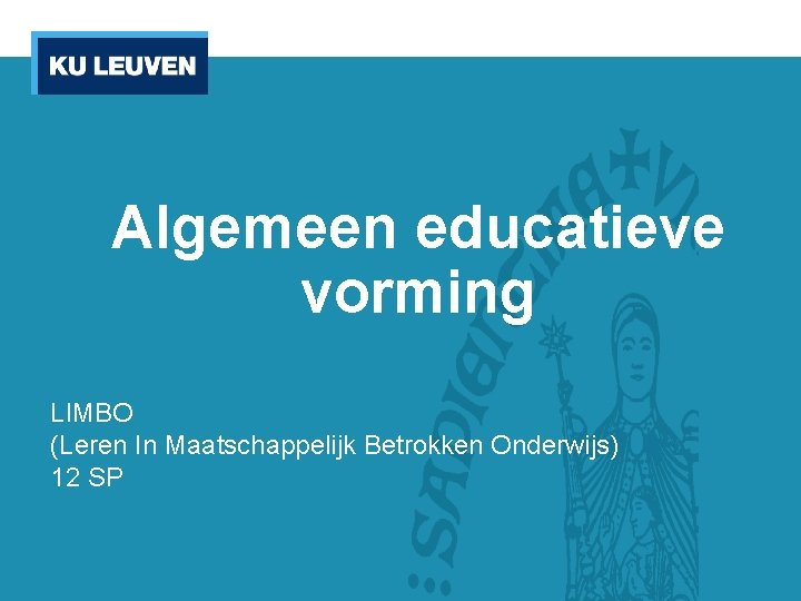 Algemeen educatieve vorming LIMBO (Leren In Maatschappelijk Betrokken Onderwijs) 12 SP 