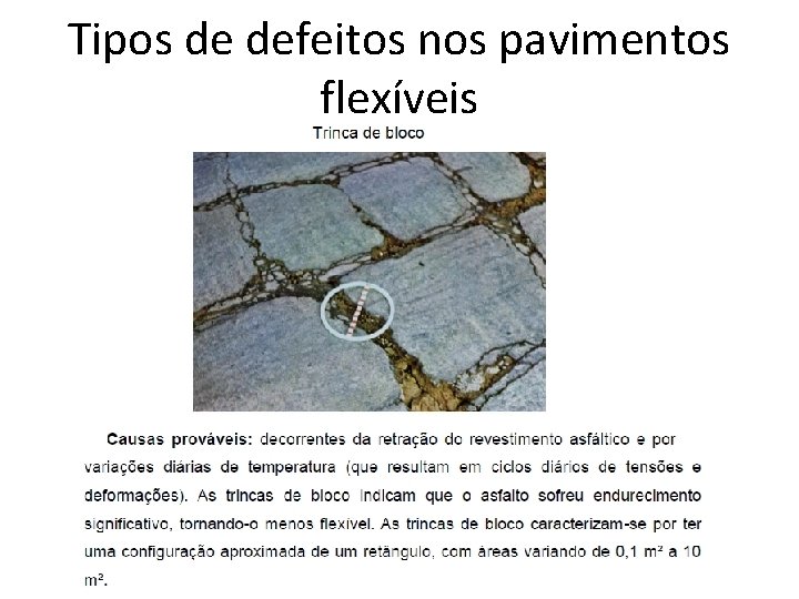 Tipos de defeitos nos pavimentos flexíveis 