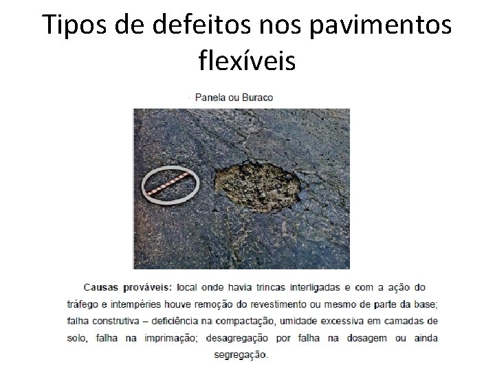 Tipos de defeitos nos pavimentos flexíveis 