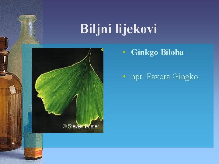 Biljni lijekovi • Ginkgo Biloba • npr. Favora Gingko 