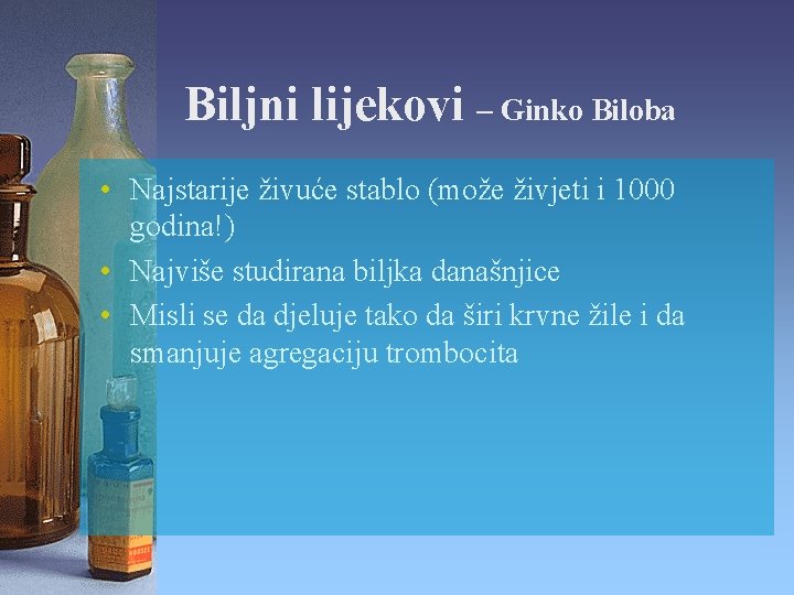 Biljni lijekovi – Ginko Biloba • Najstarije živuće stablo (može živjeti i 1000 godina!)