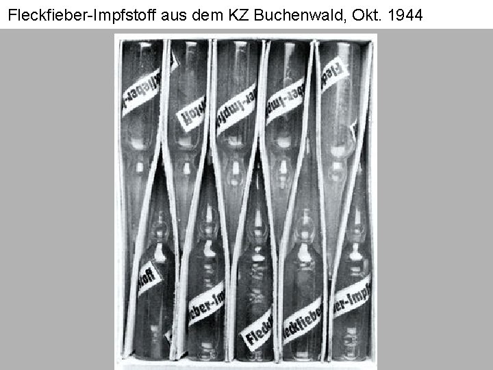 Fleckfieber-Impfstoff aus dem KZ Buchenwald, Okt. 1944 