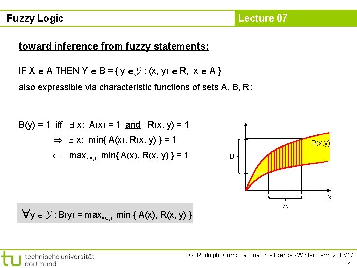 Fuzzy Logic Lecture 07 toward inference from fuzzy statements: IF X A THEN Y