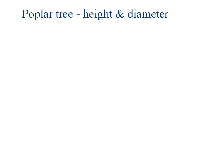 Poplar tree - height & diameter 
