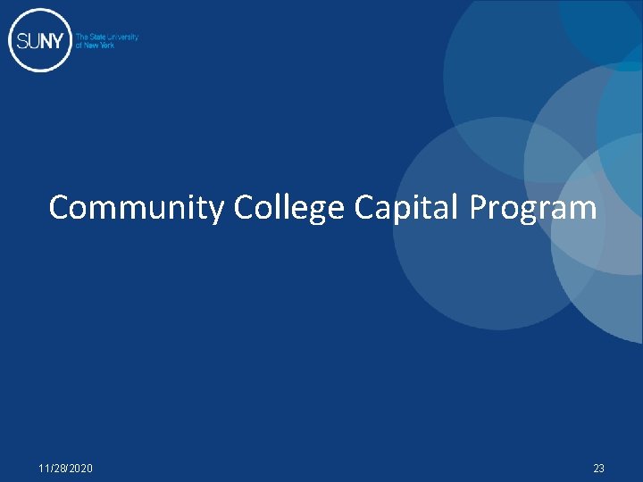 Community College Capital Program 11/28/2020 23 