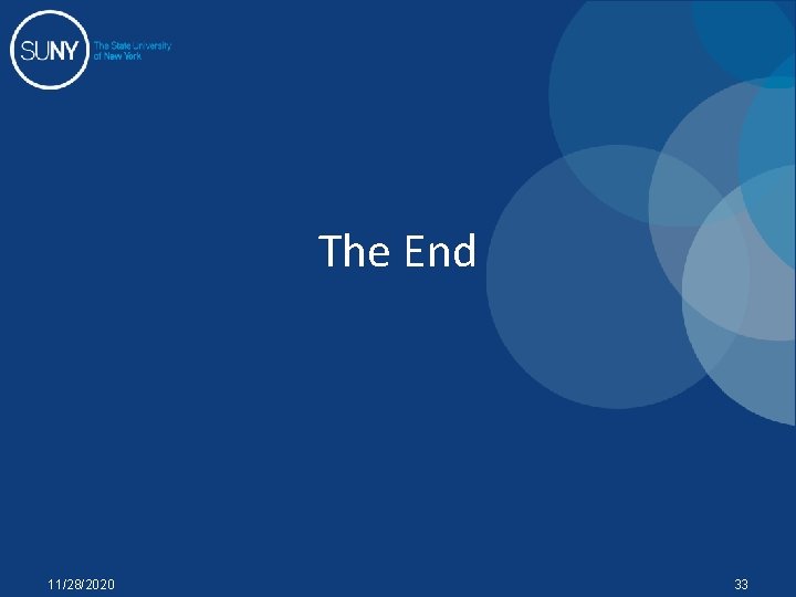 The End 11/28/2020 33 