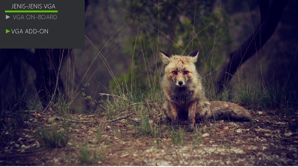 JENIS-JENIS VGA ► VGA ON-BOARD ►VGA ADD-ON JENIS-JENIS VGA ► VGA ON-BOARD ►VGA ADD-ON