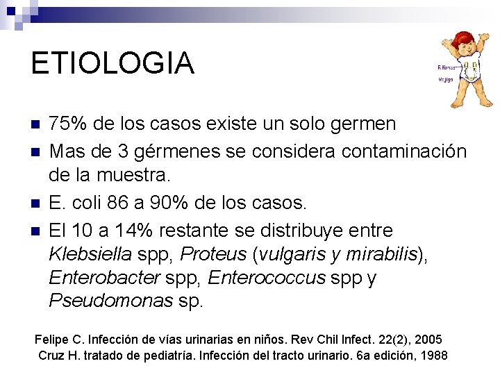 ETIOLOGIA n n 75% de los casos existe un solo germen Mas de 3 ETIOLOGIA n n 75% de los casos existe un solo germen Mas de 3