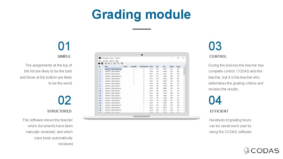 Grading module 01 SIMPLE 03 CONTROL The assignments at the top of During the