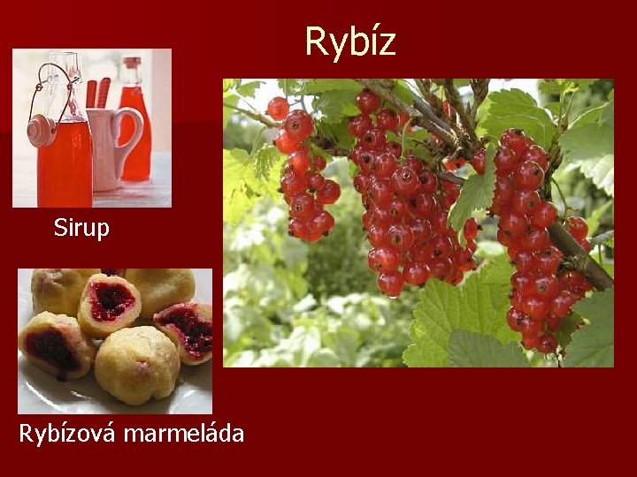 Rybíz Sirup Rybízová marmeláda 