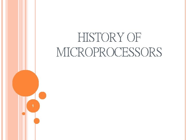 HISTORY OF MICROPROCESSORS 1 