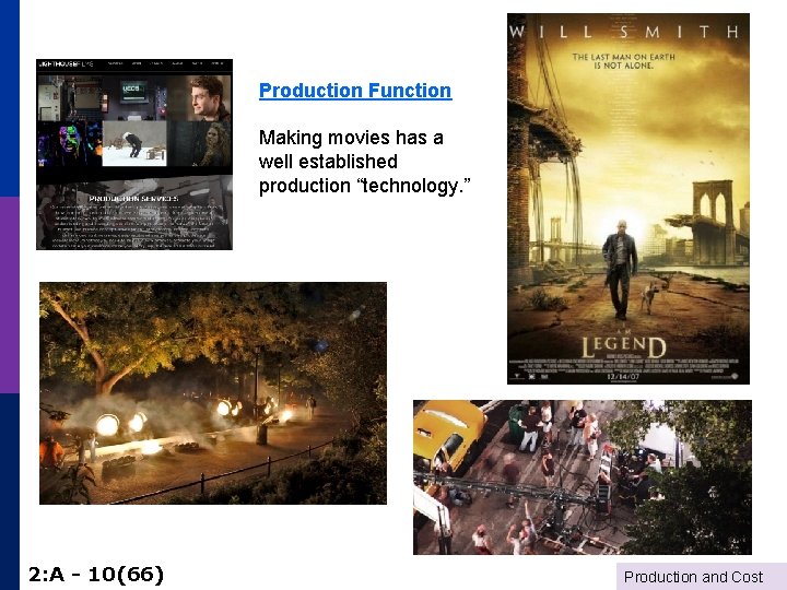 Production Function Making movies has a well established production “technology. ” 2: A -